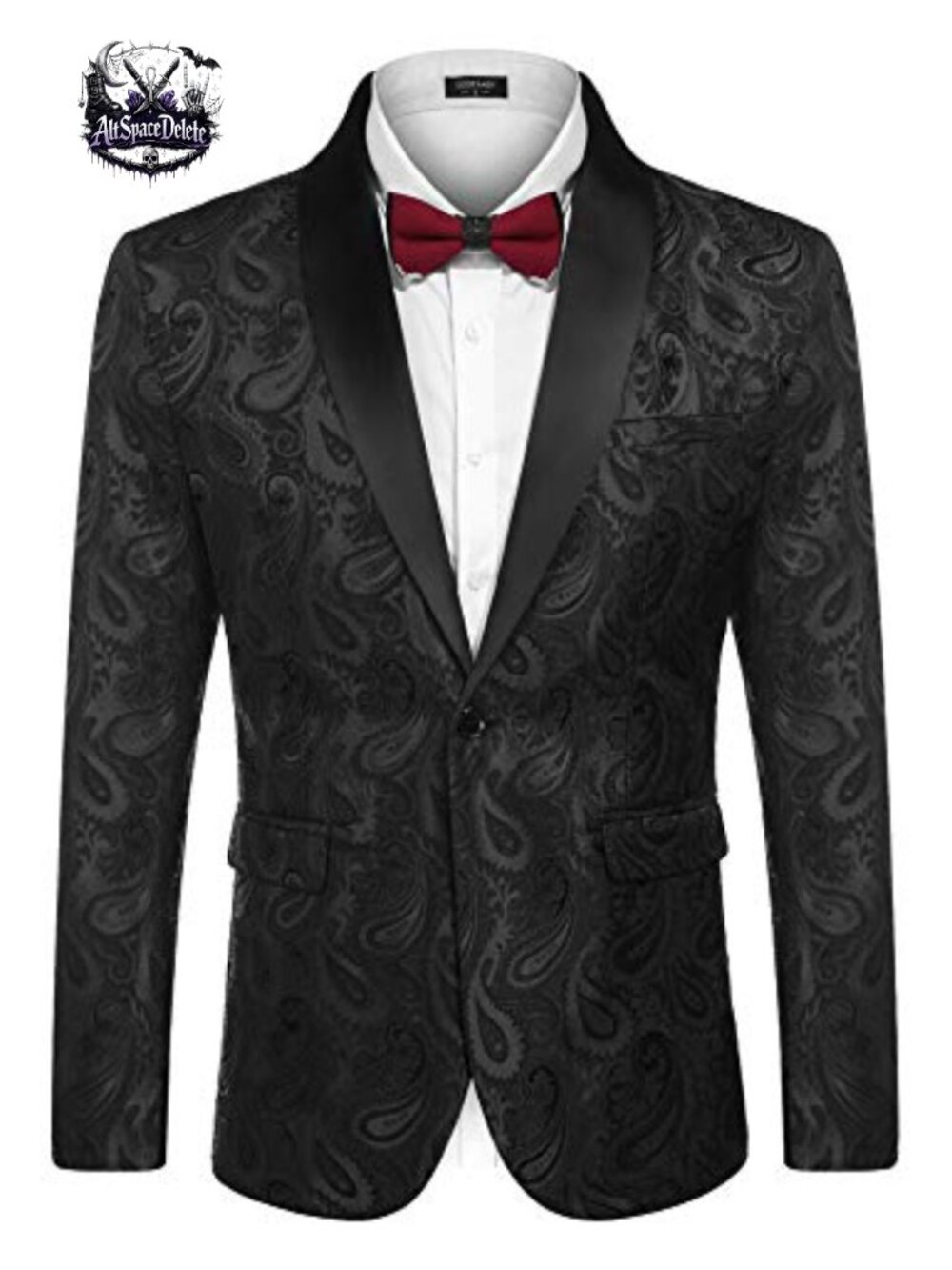 Mens Floral Tuxedo Jacket Paisley Shawl Lapel Blazer Prom Wedding